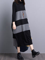 Simple Matching Color Loose Dress
