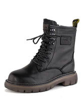Women's Vintage Round Toe Solid Color Boots