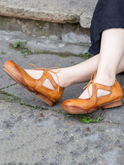 Genuine Leather Round Toe Sandals