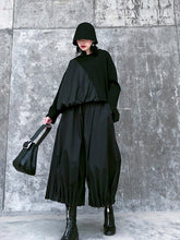 Women Straight Loose High Waist Pleated Wide Leg Casual Pants