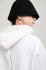 Women Loose Zipper Hooded Casual Sweatshirt