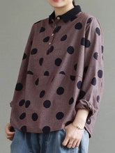 Casual Polka-dot Shirt Tops
