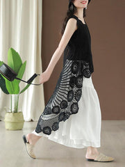 Hollow Out Cropped Long Vest