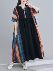 Short Sleeves Split-Joint Maxi Dress