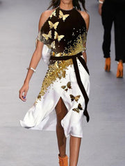 Stylish Printed Sleeveless Maxi Dress