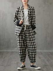 Women Loose-Fit Radish Pants Suit