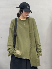 Rough Stitching Irregular Loose Hoodie