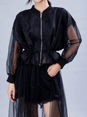 Fake Two-Piece Mesh Bat Sleeve Fairy Maxi Dress