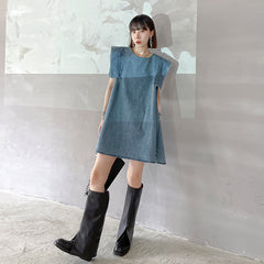 Denim Loose Waist Sleeveless Vest Dress