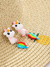 Cartoon Colorful Unicorn Polymer Clay Earrings Accessories