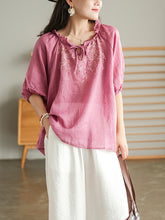 Loose Head Retro Wood Ear Strap Shirt