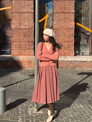 Urban Solid Color Pleated A-Line Skirt