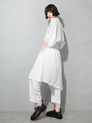 Irregular Solid Color Personalized Loose Casual Pants