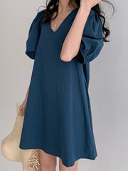 Original Bishop Sleeve Solid Dress