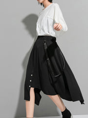 Women Slit Elastic Strap Skirt