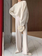 Solid Color Loose Casual Wide Leg Pants