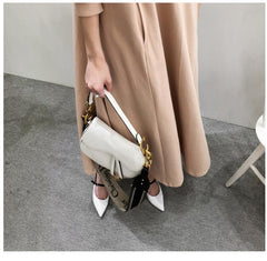 Round Neck Pocket Flared Midi Dress