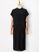 Women Solid Color Crossover Slimming Loose Dress