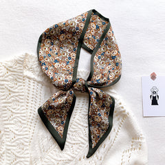Small Floral Silk Scarf Clavicle Decoration Scarf