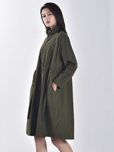 Stand-Up Collar Single-Breasted Plus Size Shirt Dress Midi Dress