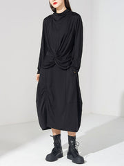 Women High Collar Solid Color Long Sleeve Bottoming Shirt