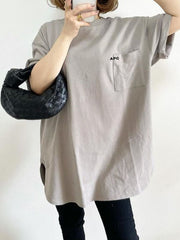 Simple Printed Letter Round Neck T-Shirt