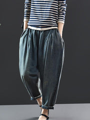 Splicing Jean Harem Pants