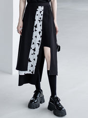 Women Irregular Printed High Waist Casual Skirt