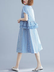 Striped Falbala Dress