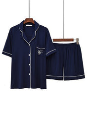 Comfortable Homewear Pajamas Letter Short Sleeve Suits