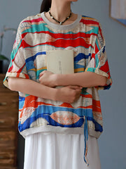 Round Neck Printed Half Sleeves T-Shirt
