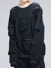 Round Neck Cotton Multi-Pocket Long-Sleeved Sweatshirt