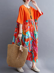 Original Printed Round-Neck Dress