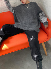 Women High Waist Printed Padded Casual Pants