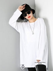 Women Round Neck Pullover Solid Color Casual T-Shirt