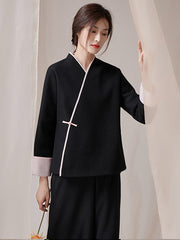 Vintage Ethnic Style  Solid Zen Tea Jacket