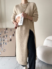 Simple Split Solid Color Dress