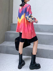 Women Pullover Round Neck Printed Casual Sweatshirt