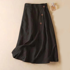 Casual Elastic Waist A-Line Skirt
