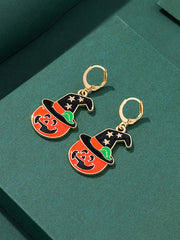 Funny Pumpkin Cat Earrings