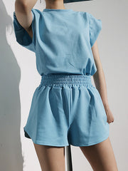 Simple Solid Color Home Service Two-Piece Suit