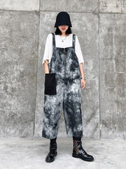 Loose Print Zipper Sleeveless Casual Jumpsuit