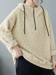 Plaid Loose Hooded Sweatshirt