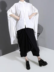 Artistic Solid Puff Sleeve Shirt Blouse Tops