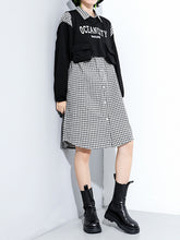 Women Plaid Long Sleeve Two-Piece Suit