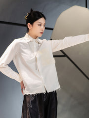 Simple Solid Color Lapel Collar Shirt