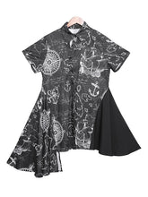 Original Irregularity Printed Shirts Dress