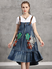 Original Irregularity Denim Suspender Dress
