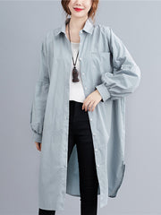 Women Simple Lantern Sleeve Shirt
