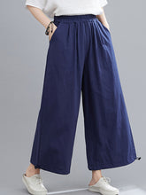 Casual Solid Drawstring Capri-Pants Bottoms